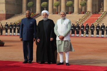 डॉ. रूहानी का भारत के राष्ट्रपति और प्रधान मंत्री द्वारा आधिकारिक स्वागत